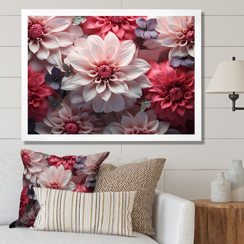Variété de pétales de fleurs sur toile, Cadre simple blanc, H 12 po x l 20 po x P 1 po