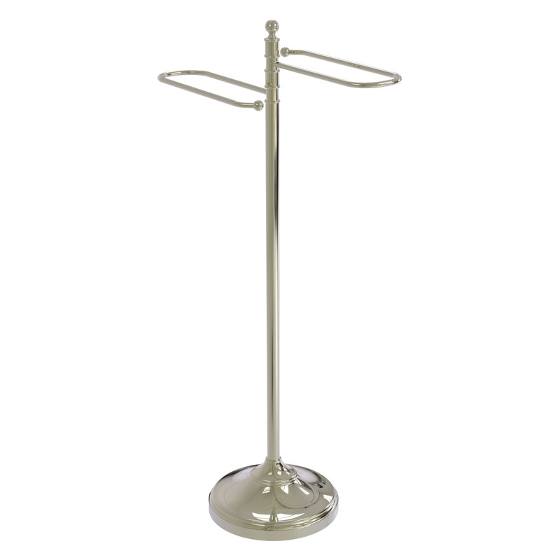 Porte-serviettes sur pied traditionnel, Nickel poli