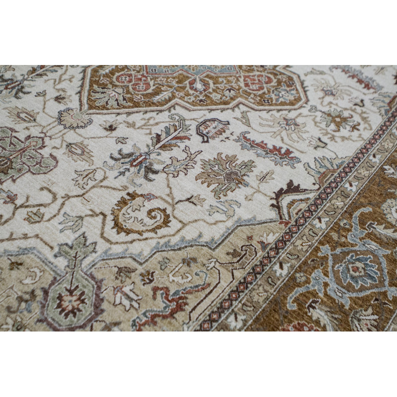 Sultanabad Hand-Knotted High-Quality Cream/Brown/Beige Area Rug