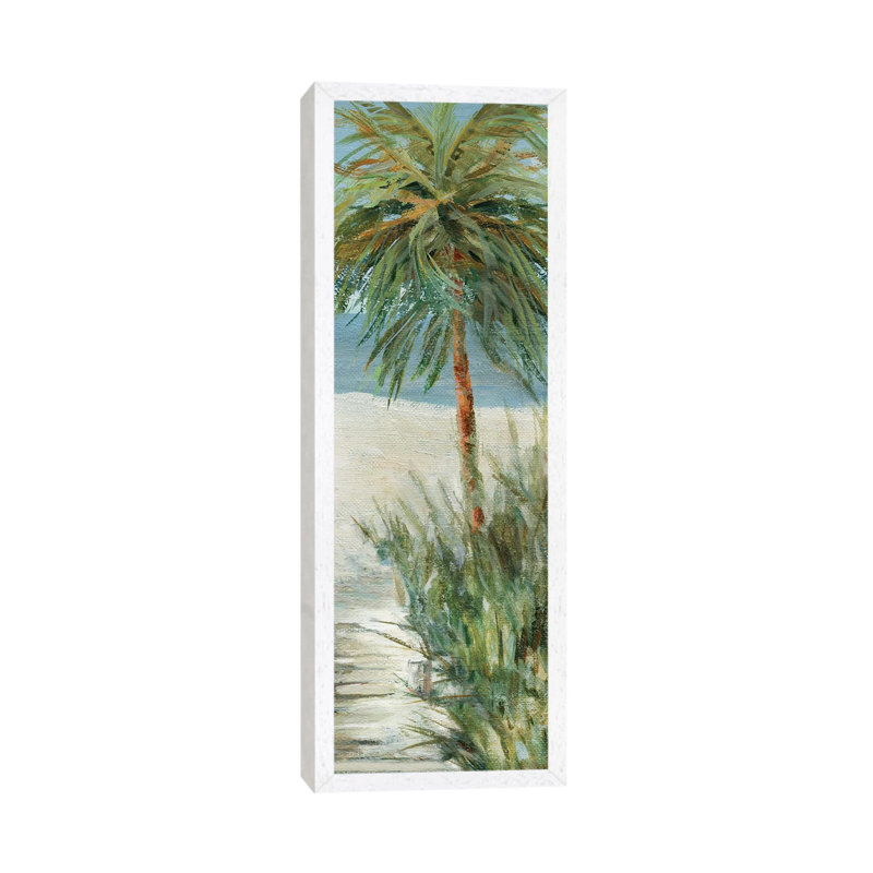 Beach Walk II by Domonique Brown - Panoramic Painting on Canvas, 152.4 cm H x 50.8 cm W, White Framed