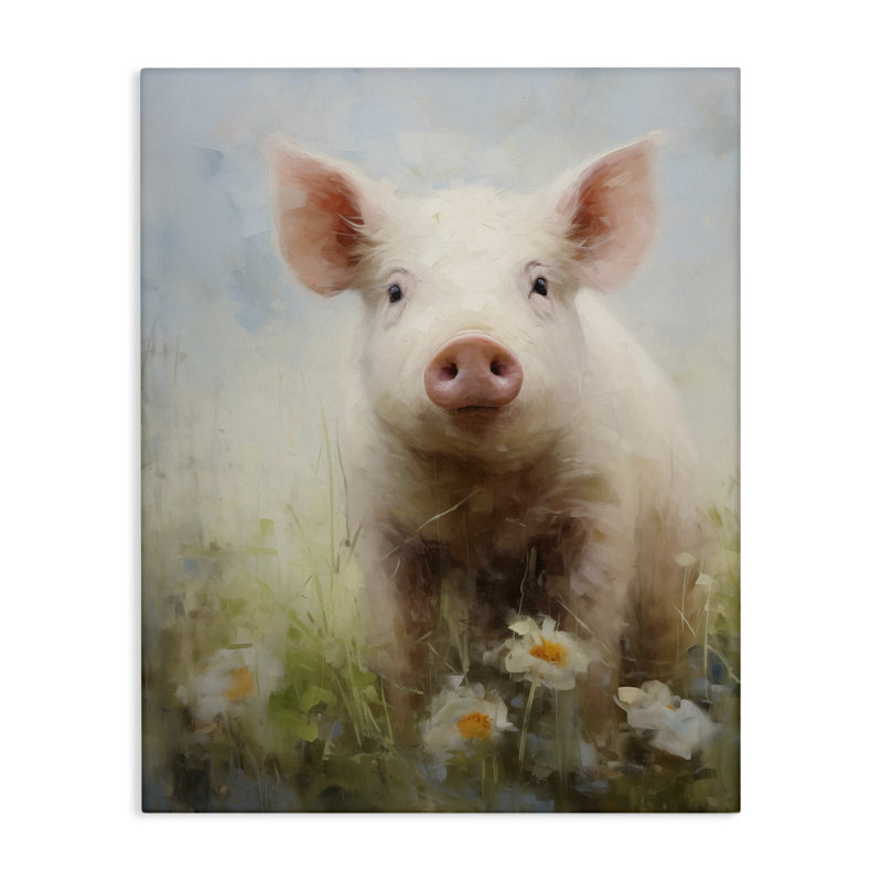  "Spring Garden Piggy", art mural par Arlington Prints, H 20 po x l 16 po