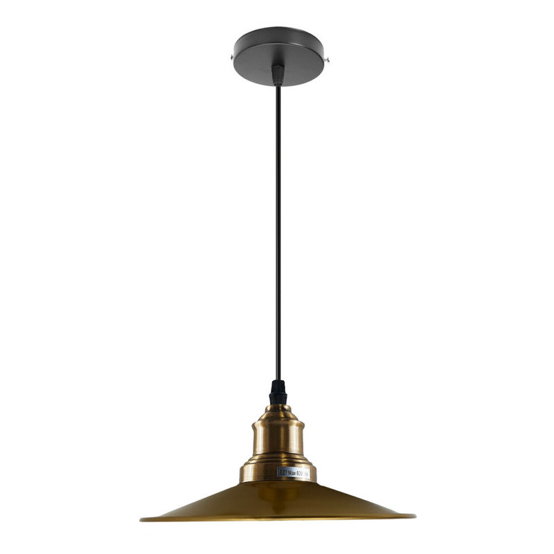 Eisenhower 1 - Light Yellow Brass Dome Pendant