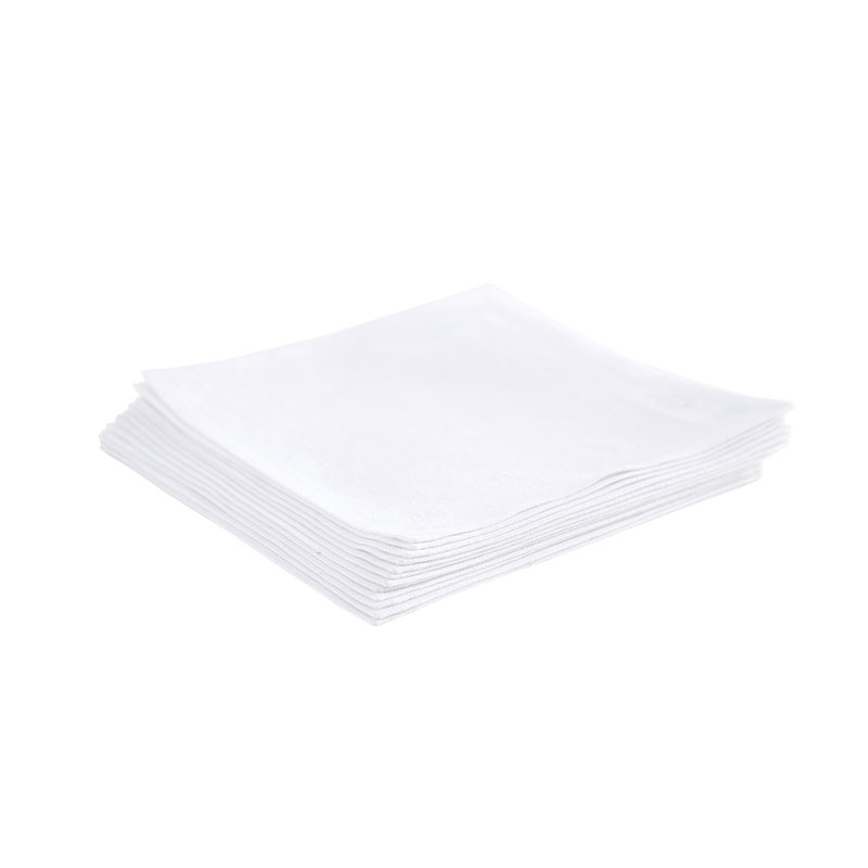 100% Pure Linen Cocktail Napkins - Fete, 6" x 6", White