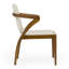 Chaise rembourrée en bois massif Downham de couleur crème