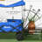 Collapsible Wagon Cart with Removable Canopy and Carrying Bag, Dark Blue