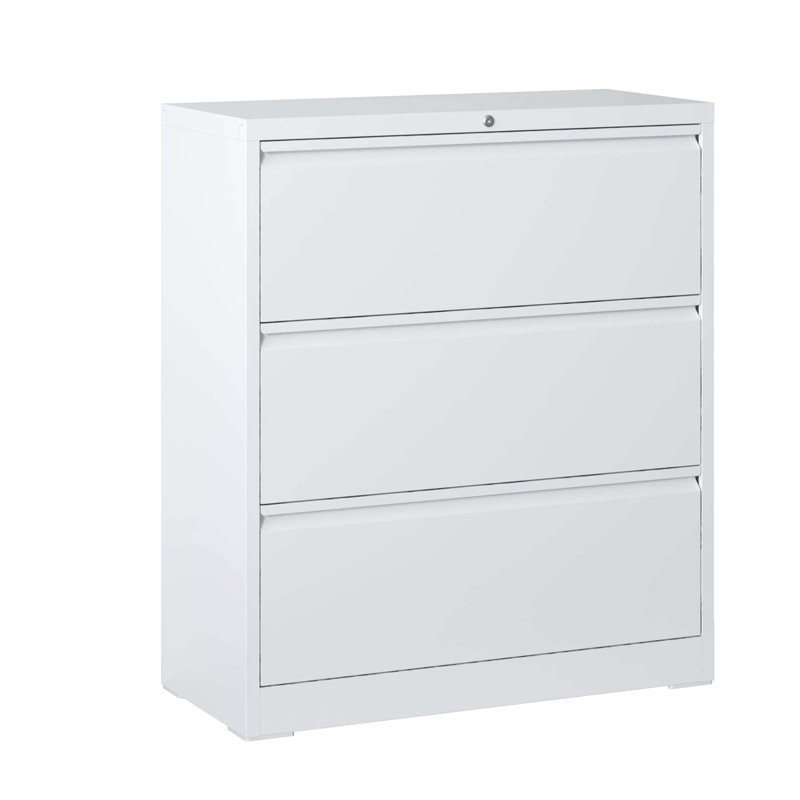 Metal 3 File Cabinet, White With Locking System, For Home Office, Accommodates Legal/Letter/A4/F4 Size Files, Robust & Stylish 3 Drawer Cabinet Office Use, Stores Legal/A4/F4 Documents, Dependable