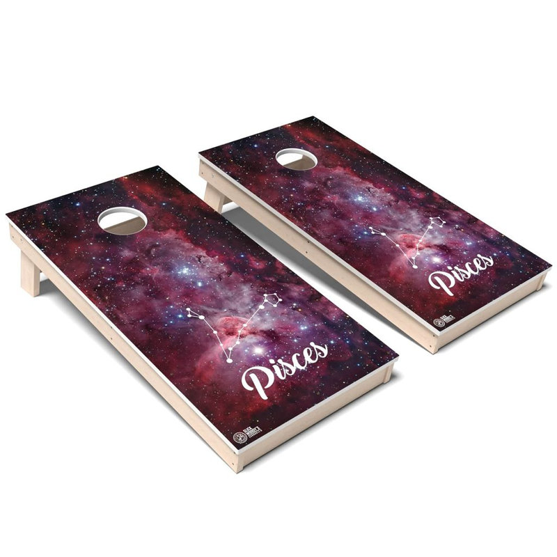Ensemble de planches de cornhole Zodiac Pisces, AUCUN accessoire