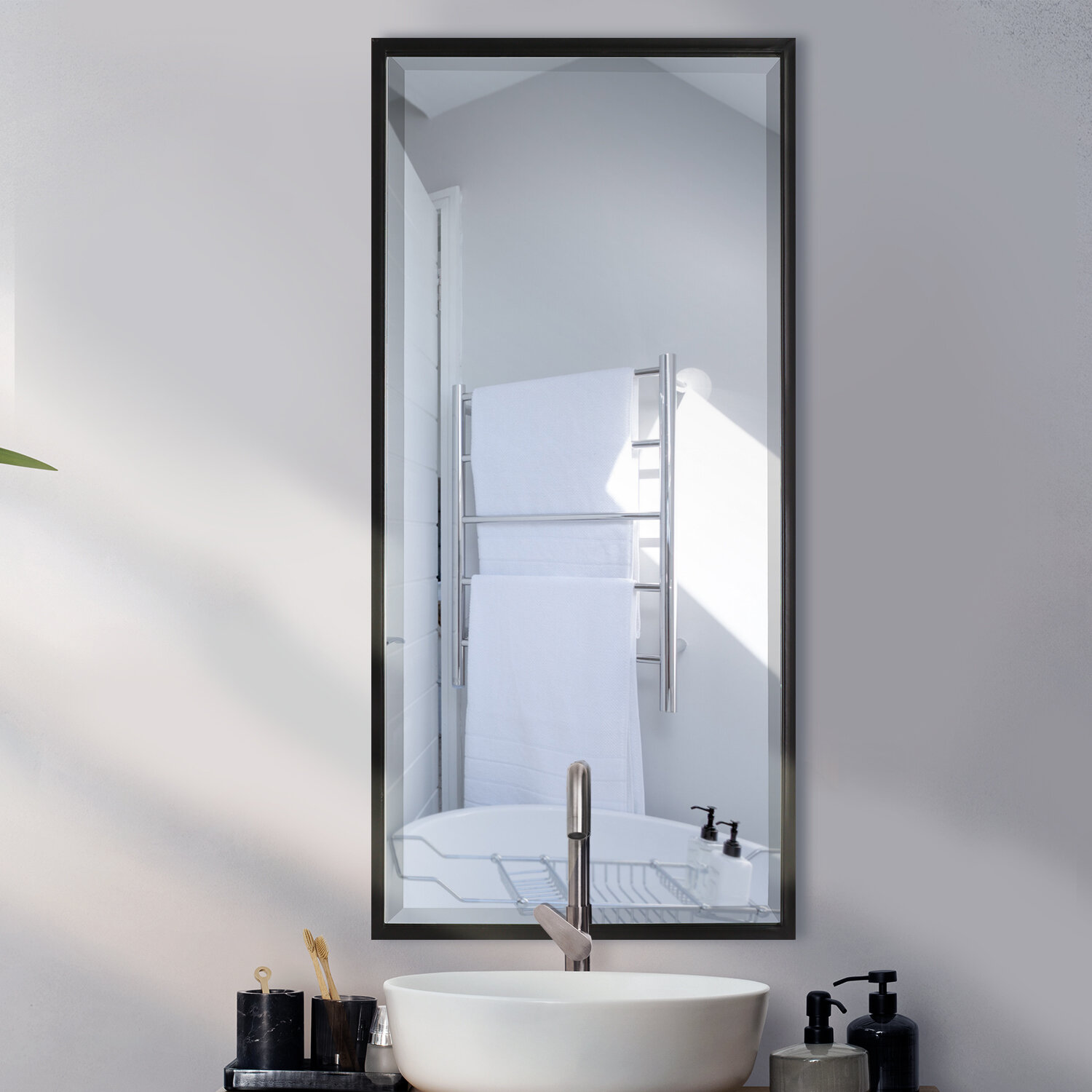 Mirror Tiles Sheets Wall Bathroom Mirror for Hallway Dressing Room (Set of 8) Latitude Run