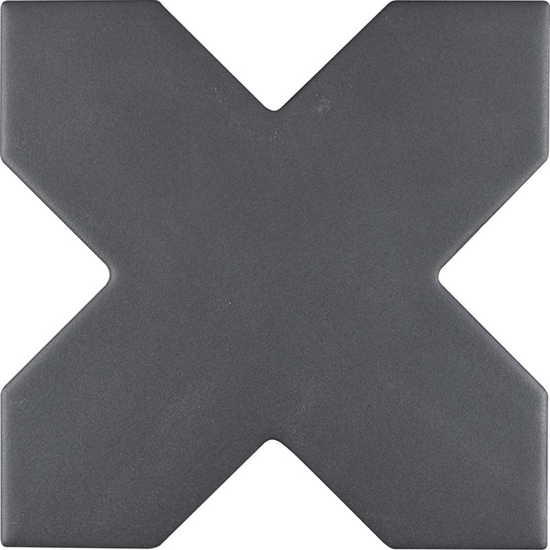 Siena Charcoal Black 5 in. Star with Cross Matte Ceramic Wall and Floor Tile (10.76 sq ft/case) - 54 Pack, Matte, Black
