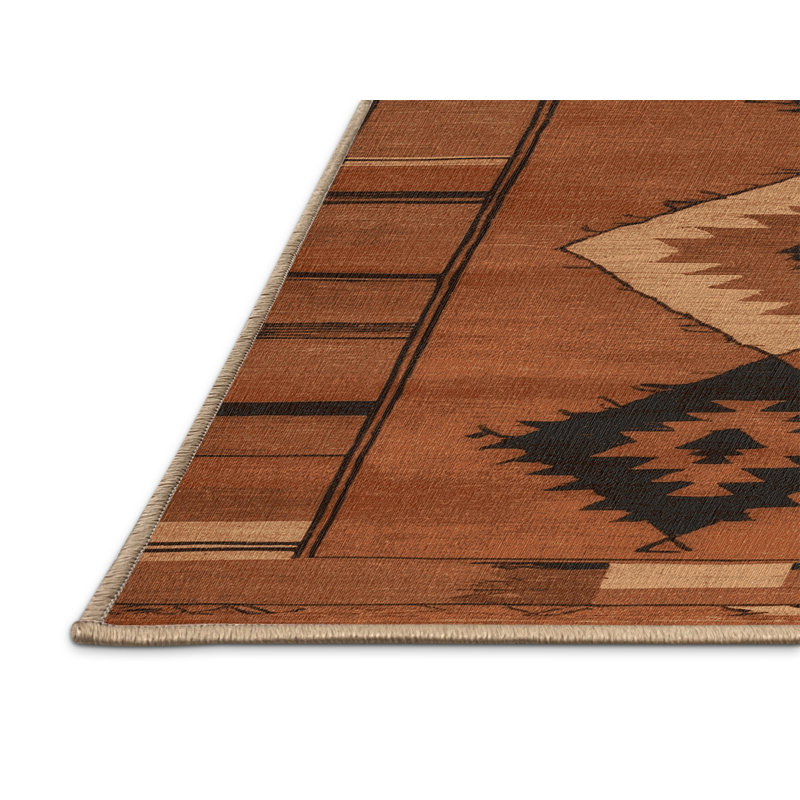 Tapis brun lavable à la machine, Rectangle de 5 pi x 8 pi