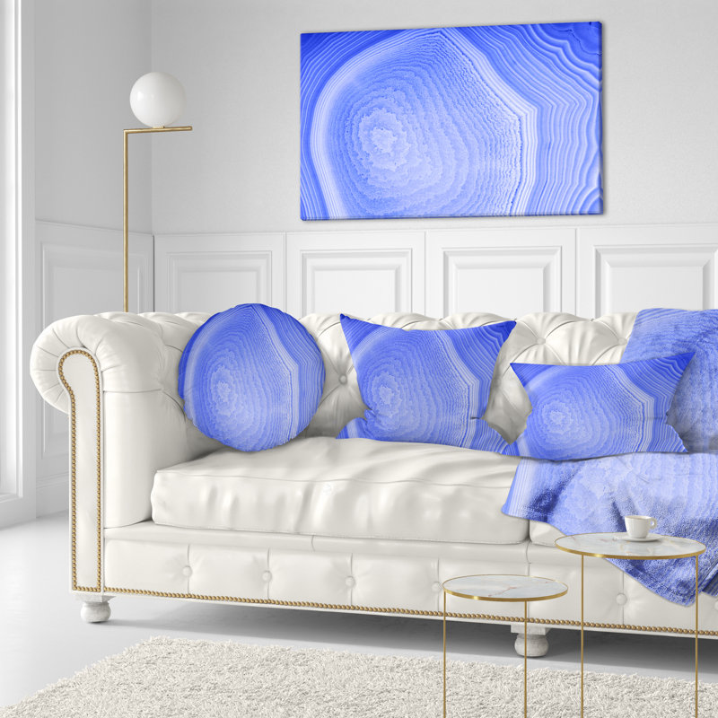 Dark Blue Agate Structure - Abstract Printed Pillow