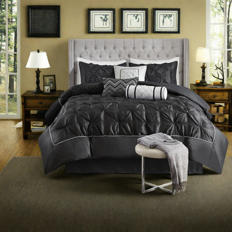 Ensembles de literie pour très grand lit élégant, 100% polyester capitonné, décoration intérieure moderne