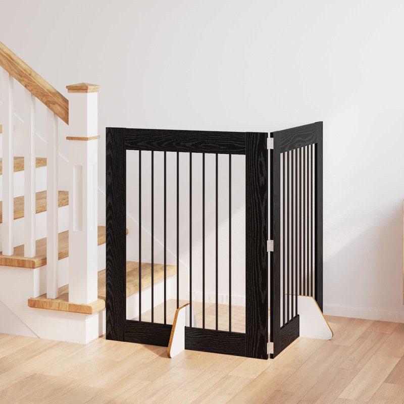 Pet Crate, 100cm H x 160.5cm W x 34cm D, Black Oak