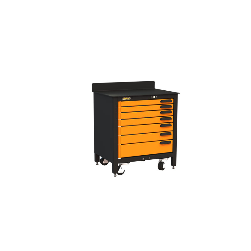 24'' W Metal Top Height-Adjustable Workbench with Wheels