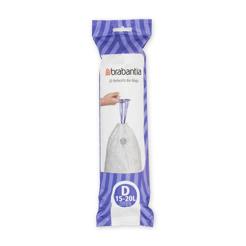 Sacs poubelle PerfectFit de Brabantia, code D, 4 à 5,3 gallons (15 à 20 l), 120 sacs poubelle