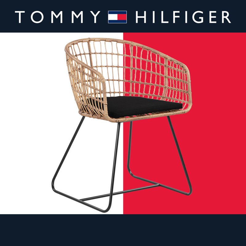 Chaise de salle à manger en rotin avec coussin de siège Tommy Hilfiger Graham