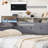Full Size LED Light Upholstery Daybed With Storage Footstool And 2 Drawers And USB Charging-1111053839-1111053838
