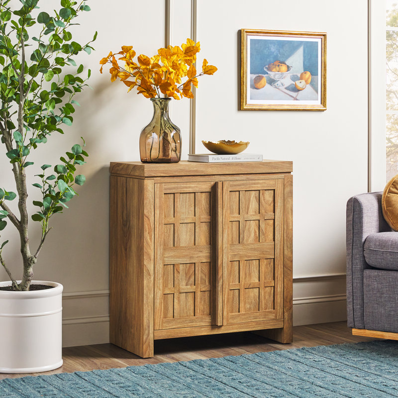 Bateson Modern Storage Accent Cabinet, Heritage Oak