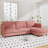 107.8'' Large Size 3 Seater Sofa Couch, L-Shaped Sofas with Movable Ottoman, Arm with Pockets,Modern Fabric Couches for Living Room, Apartment, Office-1384891045