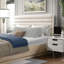Cadre de grand lit pour chambre à coucher côtière moderne, tête de lit Taupe Boucle, bois de soutien à poids élevé avec tissu de bois franc d'ingénierie recouvert de tissu, système de lattes silencieuses, capacité de poids de 800 livres, facile