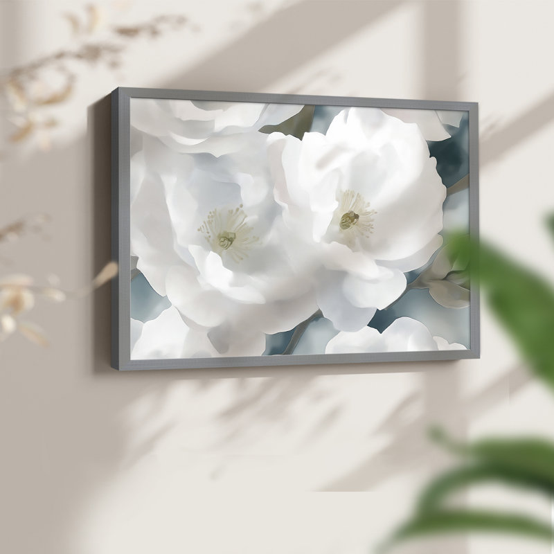 Série florale XXII, impression encadrée, H 8 po x l 10 po, Gris