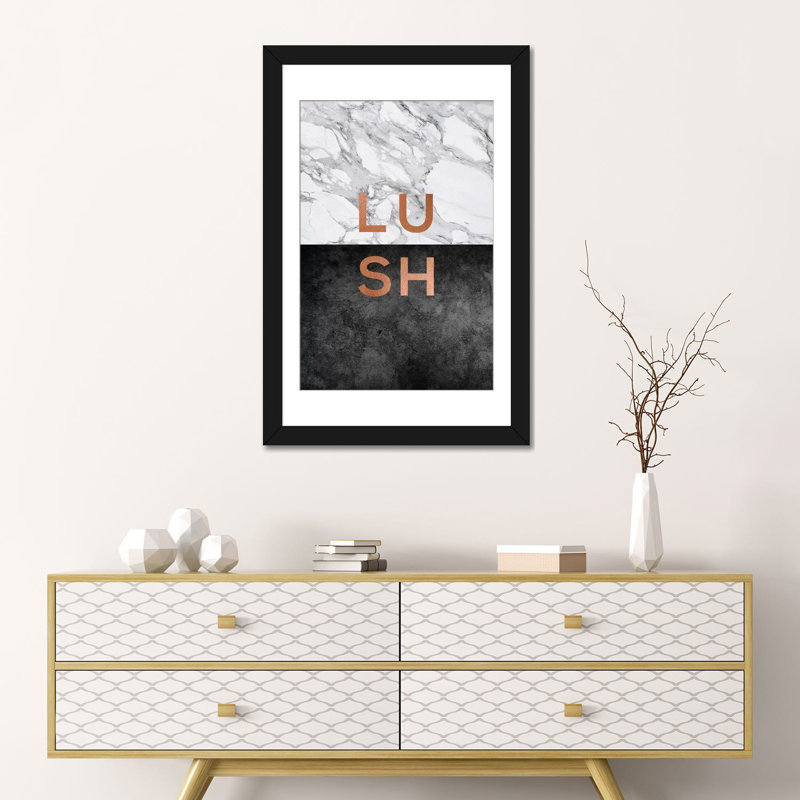 «Lush», reproduction d'impression sur toile, Papier d'art encadré noir, Blanc, H 32 po x l 24 po x P 1 po