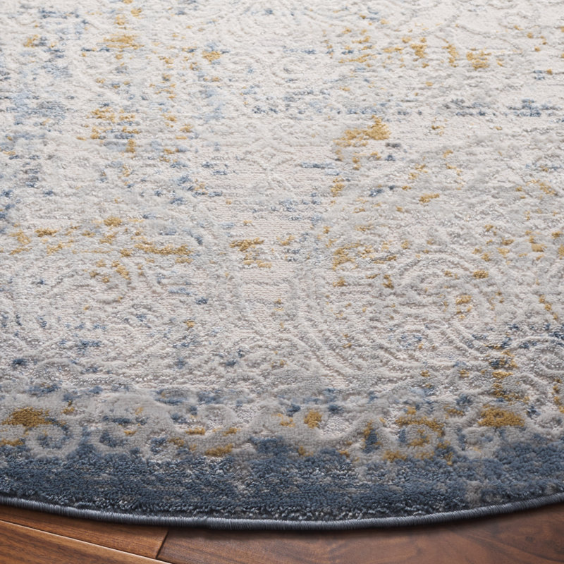 Tapis beige / bleu Palma 322, Rond 6 pi 7 po
