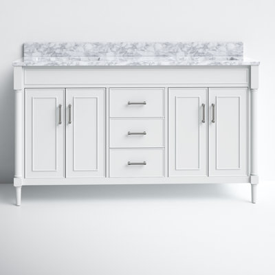 Addison 61'' Double Bathroom Vanity with Marble Top