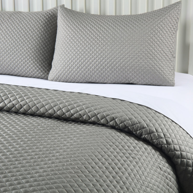 Courtepointe simple en microfibre traditionnelle, Courtepointe simple, Argent