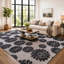 Tapis intérieur antidérapant lavable à la machine à motif floral anthracite-425988330-425988339