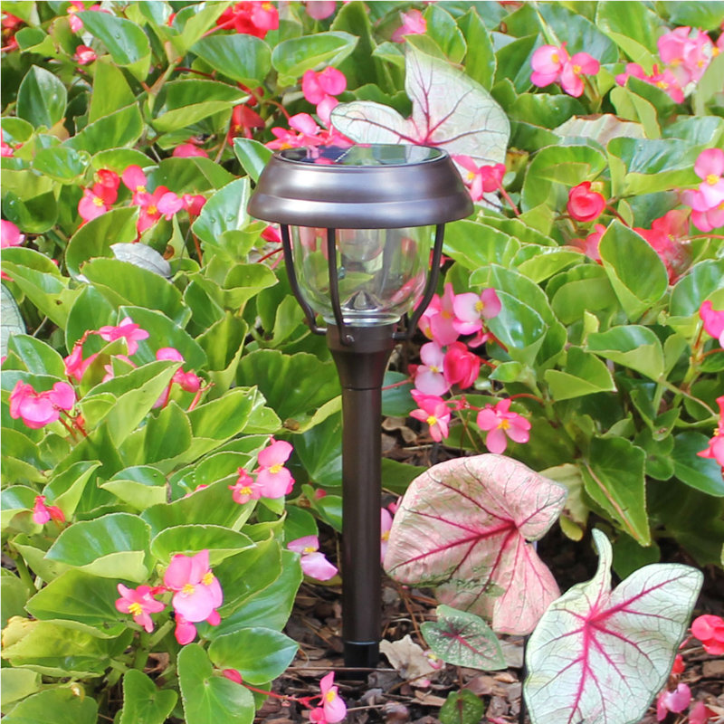 Bronze Solar Powered LED Pathway Lights with Dusk to Dawn Sensor, 4-Pack