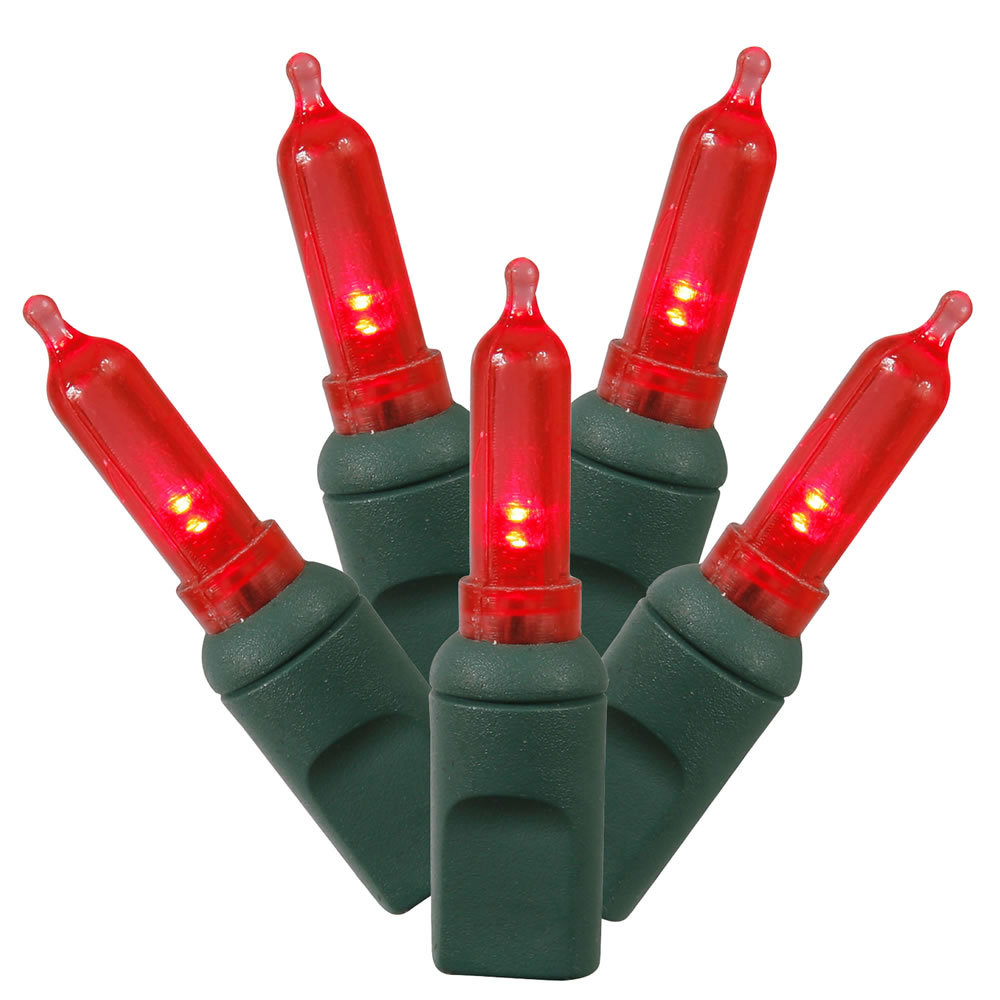 Italian LED Single Mold Christmas Light Set, Red