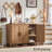 Sideboard Buffet Cabinet With Storage, 46" Arc-Shaped Credenza With 3 Doors & Adjustable Shelves, Mid Century Modern Coffee Bar Cabinet For Kitchen, Living Room, Entryway-64397789-54099597