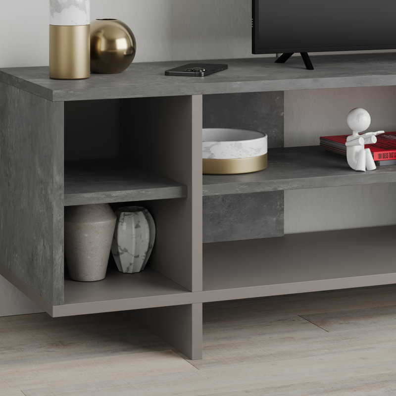 Unfinished TV Stand for TVs up to 65", Retro Grey/Mocha Grey