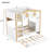 Full over Full Size Bunk Bed with House-shaped Guardrails and Storage Shelves and Trundle,White+Natural-179218558
