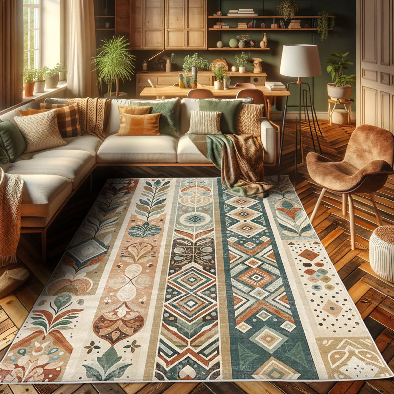 Ambesonne Ambesonne Southwestern High Density Long Fiber Poly Threads Decorative Area Rug Carpet