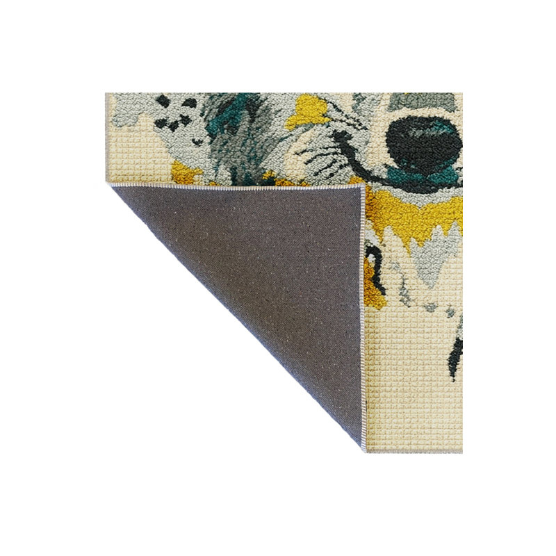 Tapis bleu tissé lavable rétro Mosso, 2'4" x 3'11"