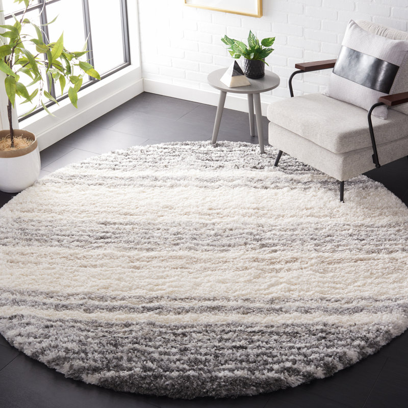Tapis ivoire / gris Fontana 832, Rond 6 pi 7 po