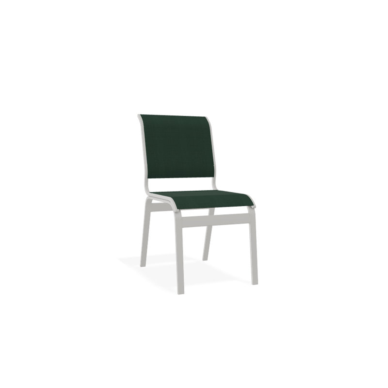 Chaise d'appoint de salle à manger Hiraku, Vert forêt 22D Sunbrella® vert, Neige texturée