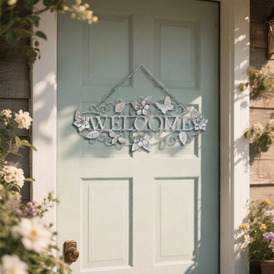 Outdoor Hanging Welcome Sign, Vintage Welcome Sign for for Porch,  Front Door,Garden,Wall Decor and Wedding Decor
