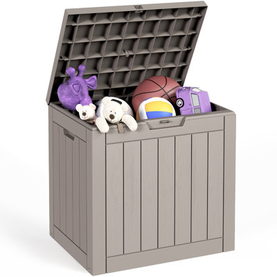 30 Gallon Deck Box, Outdoor Lockable Storage Resin Box for Package-Sports Equipment-Garden Tools, Waterproof and UV Resistant Patio Storage Box by WFX Utility