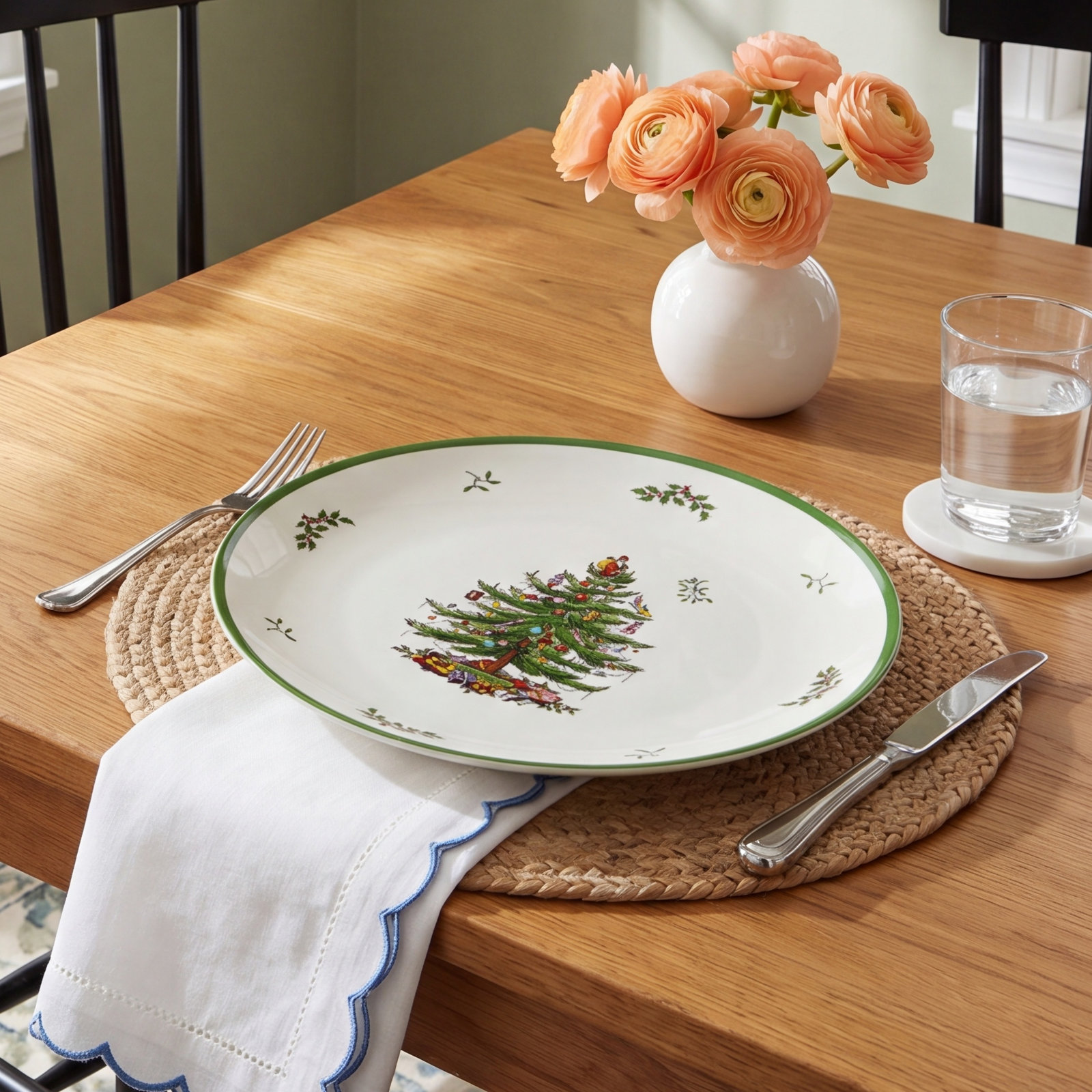 Christmas Tree Melamine Round Platter