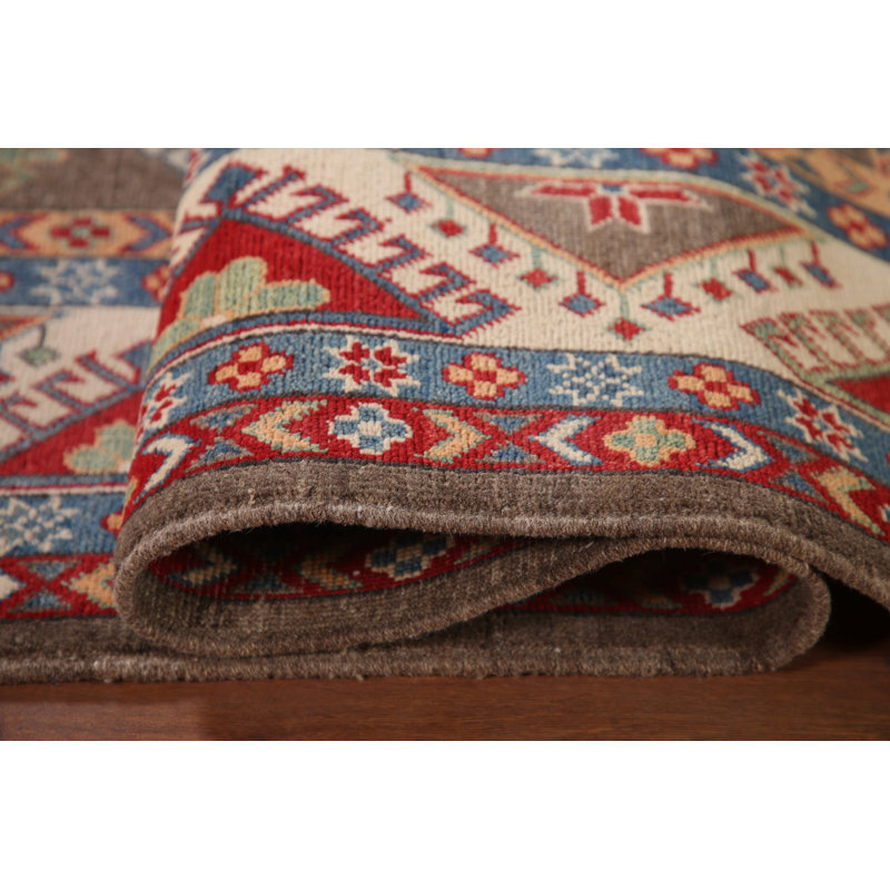 Tapis oriental géométrique brun Kazak