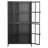 Premium Black Metal Storage Cabinet With Tempered Glass Doors, Adjustable Shelves, Anti-Tipping Device, Magnetic Silent Closure, And Adjustable Feet For Home And Office Use
