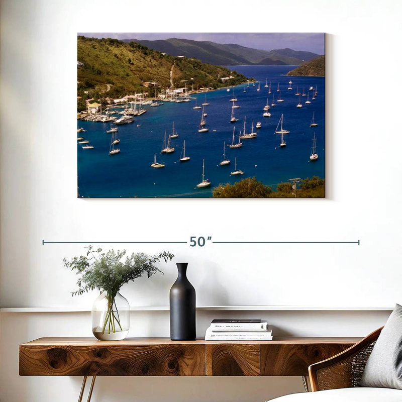 Gillard Sailboats Off Tortola, 26" H x 39" W