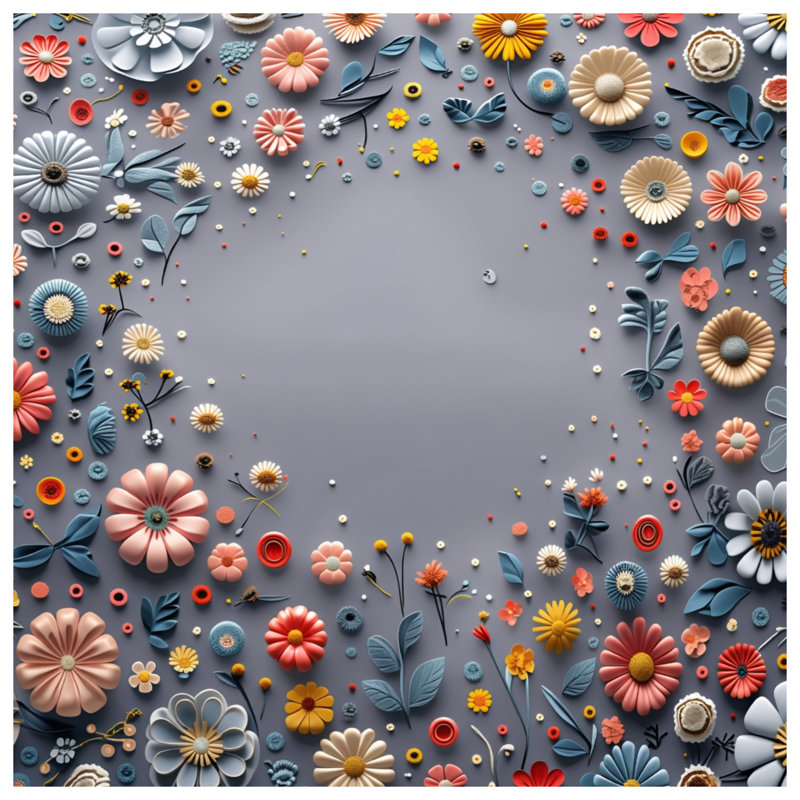 Coussin Floral, 14 X 14 pouces