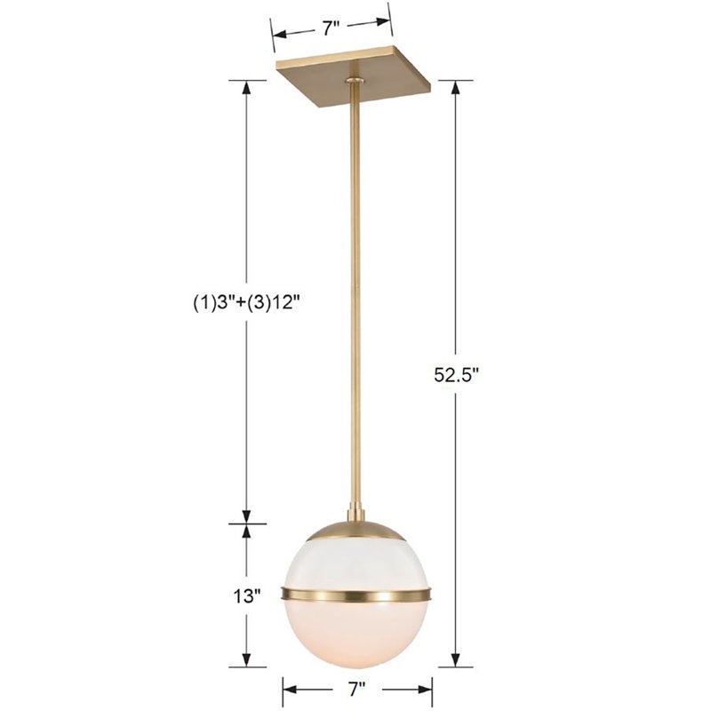 Luminaire suspendu sphère 1 lumière Conrad, Bronze