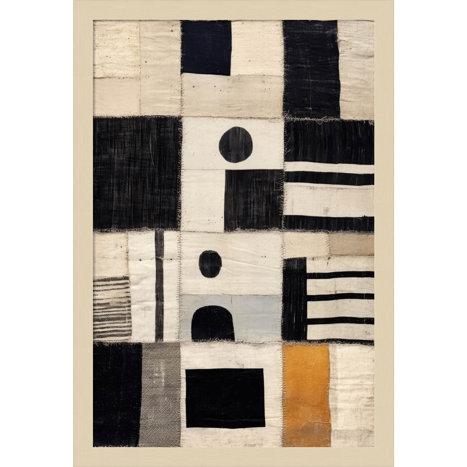 Sewn Fabric by Treechild  Wood Framed Wall Art Print, 21" H x 15" W, Brown