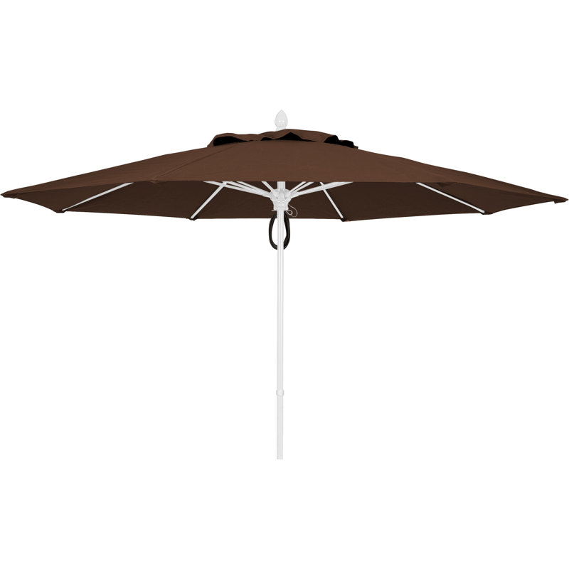 Parasol de marché 11 'Prestige, Blanc, Brun véritable