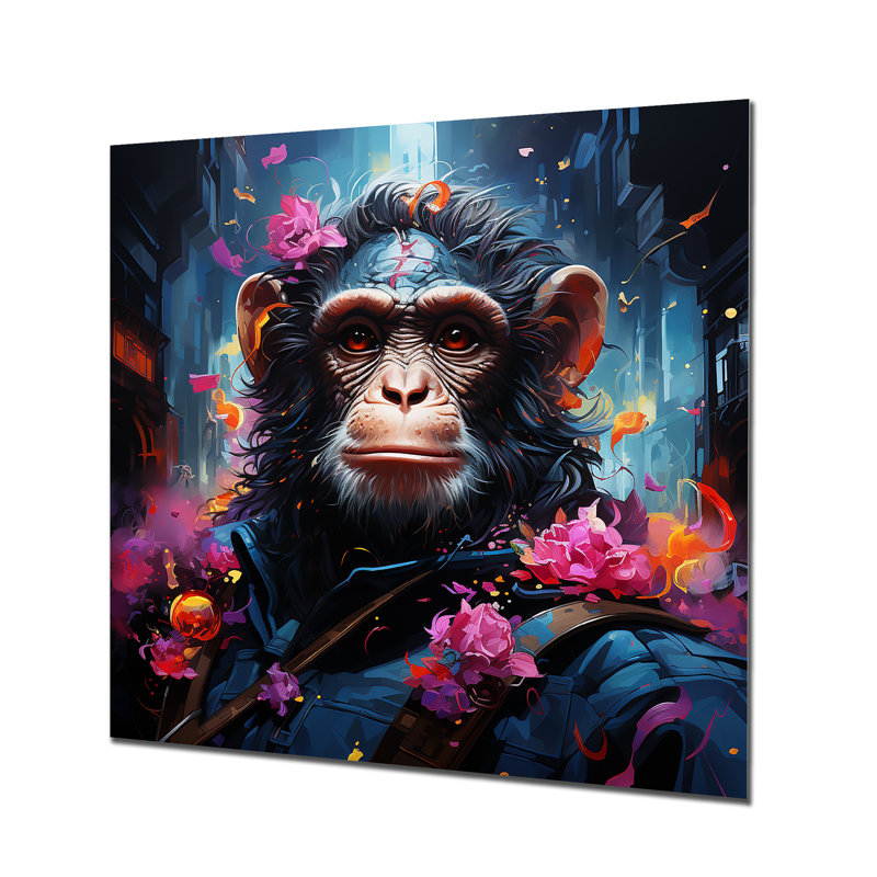 Art floral mural singe floral, H 36 po x l 36 po